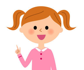 指を立てる女の子