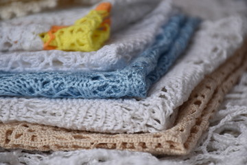 composition of knitted crochet handmade