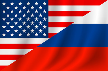 US Russia flag