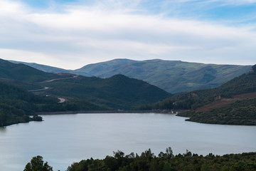 Naklejka premium mountains and lakes 