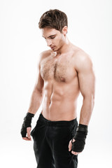 Attractive young man boxer