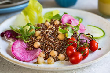 Red Quinoa with Chicpea salad