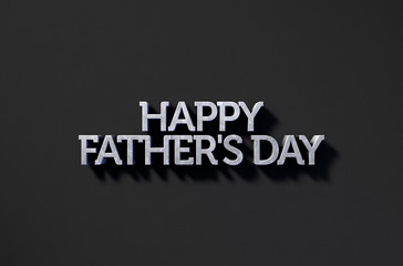 Fototapeta premium Happy Fathers Day Text On Black