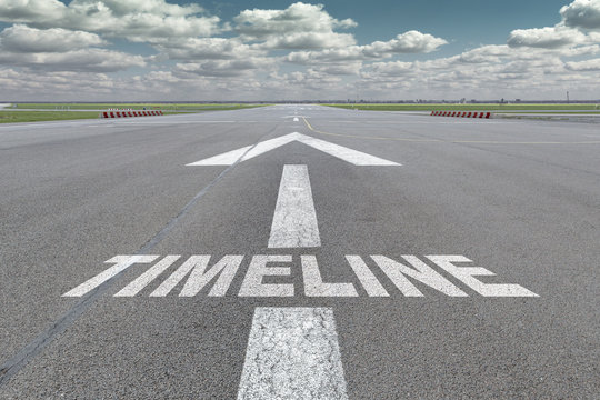 Airport runway arrow timeline