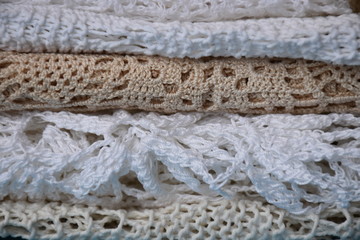 composition of knitted crochet handmade