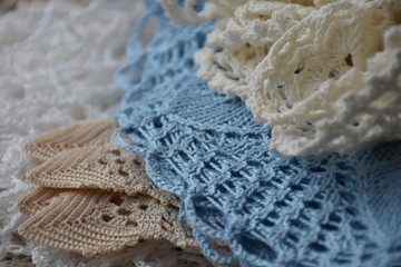 composition of knitted crochet handmade