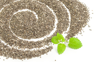 Pile of chia seeds