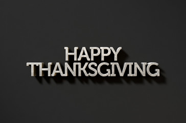 Happy Thanksgiving Text On Black