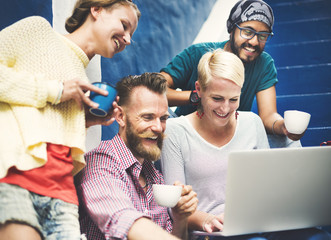 Group Of People Browsing Internet Concept