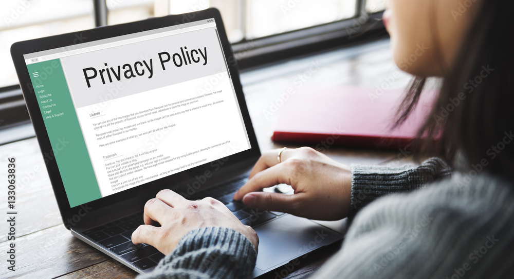 Wall mural privacy policy information principle strategy rules concept