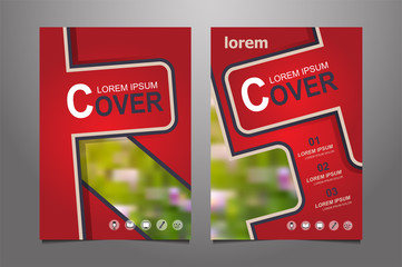 Abstract  red presentation book cover templates