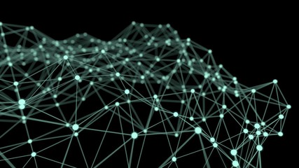 Futuristic sci-fi polygonal background with connection network.