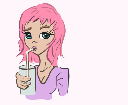 Meisje drinkt sap