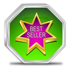 Bestseller button - 3D illustration