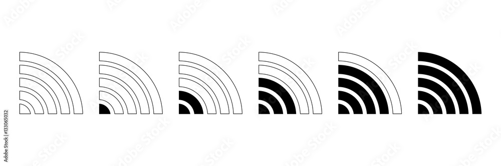 Poster set of wireless intensity sign for web and design