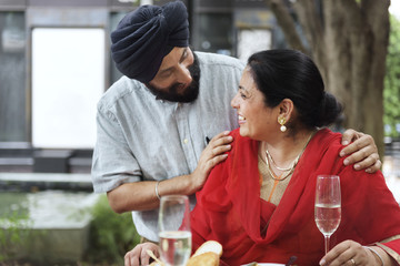 Indian Couple Dining Together Concept