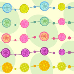 seamless pattern with garland of lollipop- vector illustration, eps
