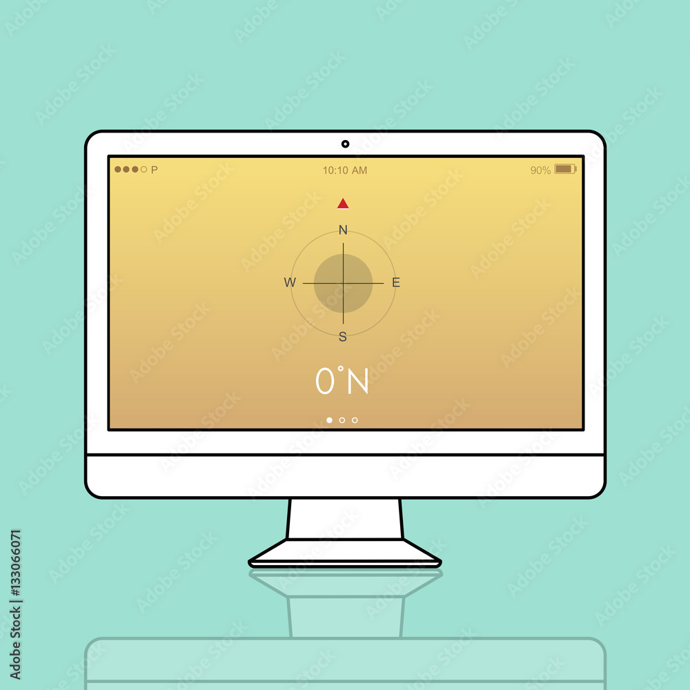 Poster map direction compas navigation concept