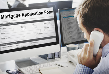 Fototapeta na wymiar Mortgage Application Form Information Details Concept