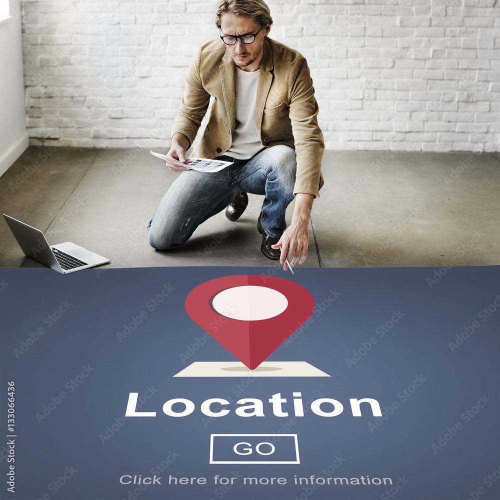 Poster location marker point map navigation concept