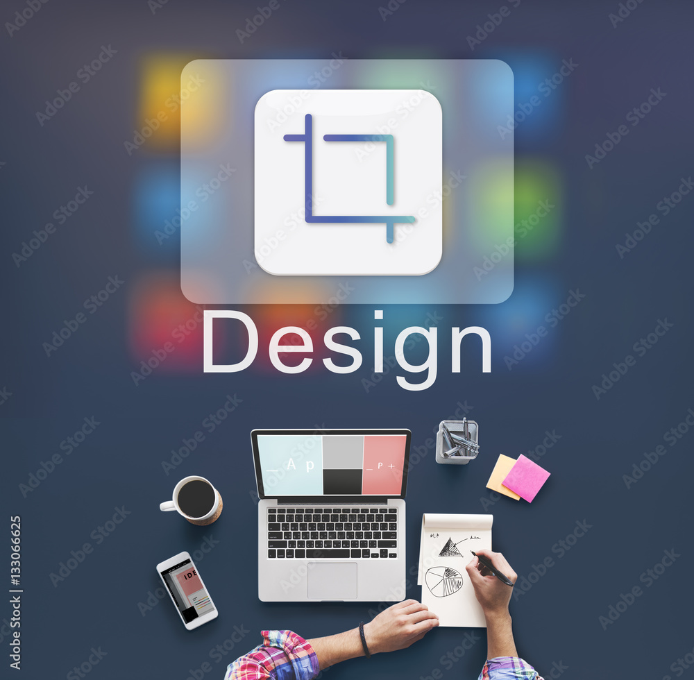 Poster design software resize icon concept