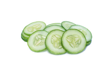 fresh cucumbers isolated on white..