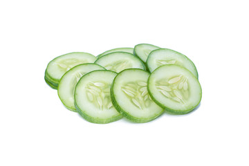 fresh cucumbers isolated on white..