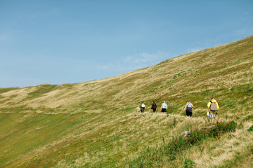Obraz premium the people at the top of the mountain