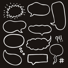 Set of Sketched Speech Bubbles