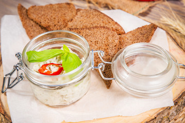 white pate in restaurant