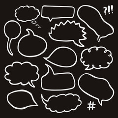 Set of Sketched Speech Bubbles