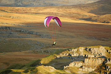 Paraglider in the Black Mountains