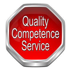 Quality Competence Service Button - 3D illustration