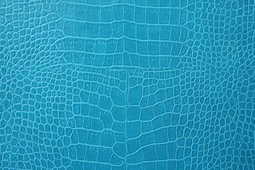 Foto auf Acrylglas Blaue Krokodillederstruktur © kongsak