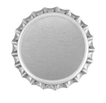 Silver bottle top isolated against white