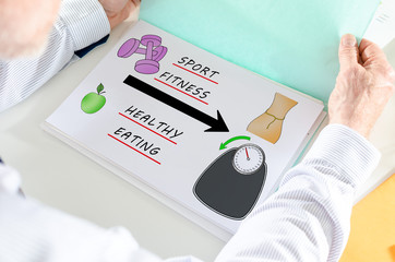 Weightloss concept on a paper