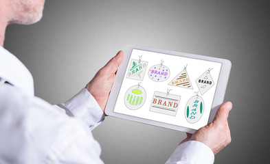 Brand concept on a tablet