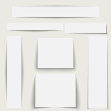 Set of blank banners with shadow. Template for web design.