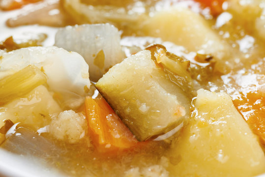 Close-up of vegetable soup