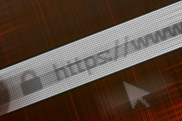 Closeup of Http Address in Web Browser in Shades of red