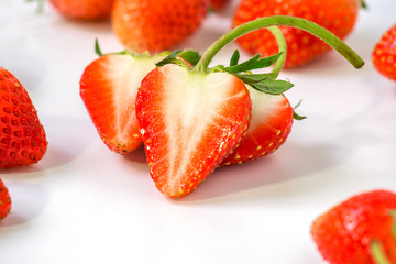 Closeup of fresh Strawberry on white background