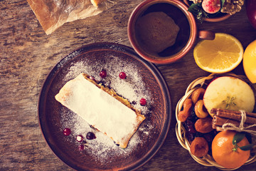 strudel and winter decor