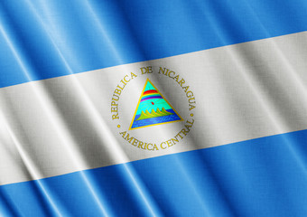 Nicaragua waving flag close