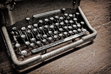 Old rusty typewriter