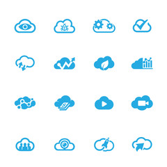 Obraz premium cloud icon. cloud vector design with marketing and technology concept design for cloud logo and icon.