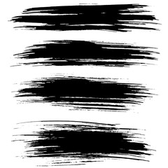 Black ink vector brush strokes isolated on white background. Vector illustration. Grunge texture.