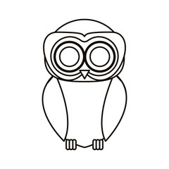 Owl cartoon icon. Bird animal and nature theme. Isolated design. Vector illustration