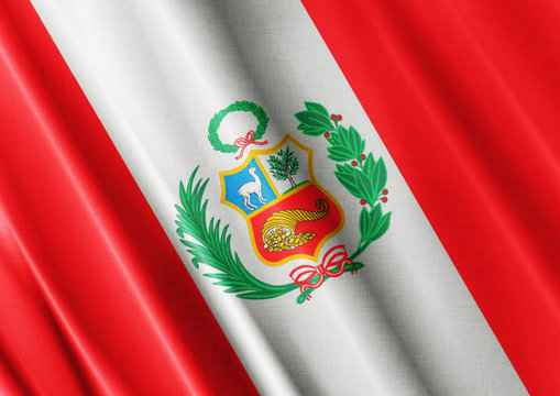 Peru waving flag close