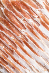 Fresh slice pork meat in colse-up shot