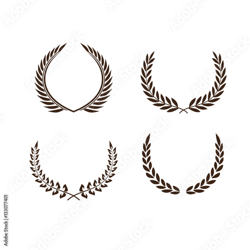 "Wreath collection - vector silhouette" obrazów stockowych i plików wektorowych royalty free w
